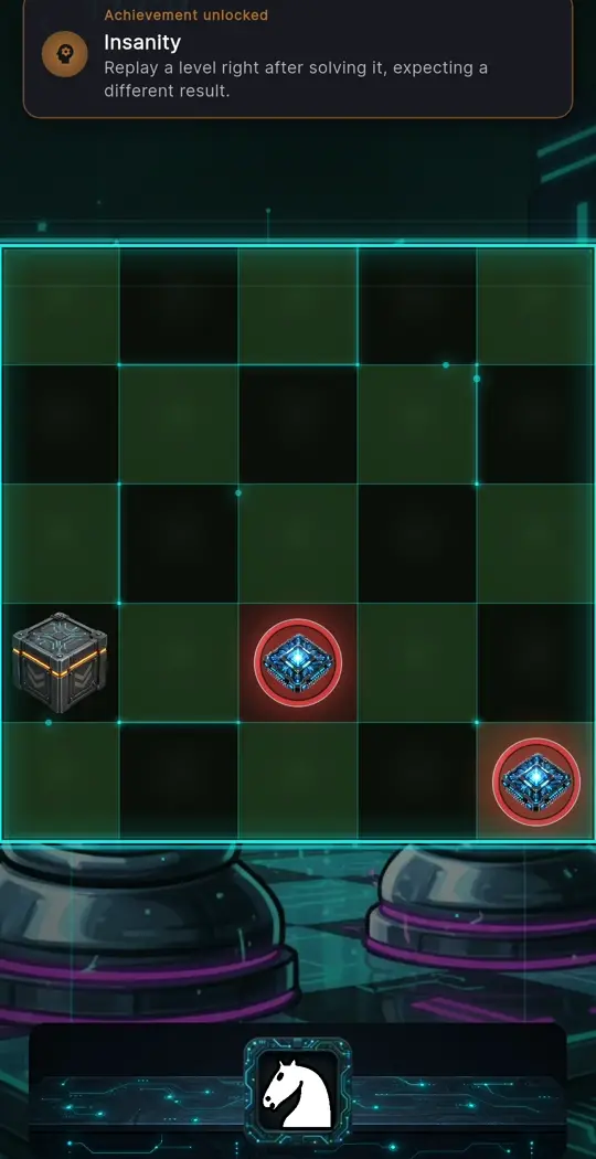 A knight jumps the circuit blockers no beam can pass